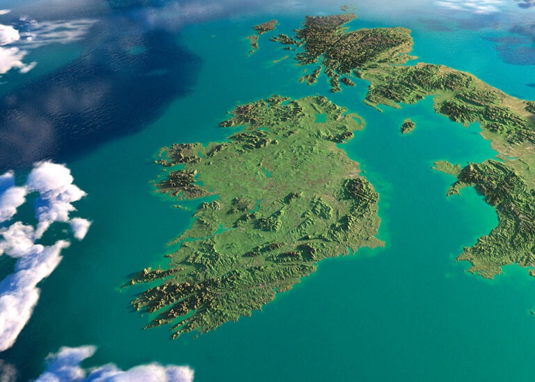 satellite photo of Ireland from space